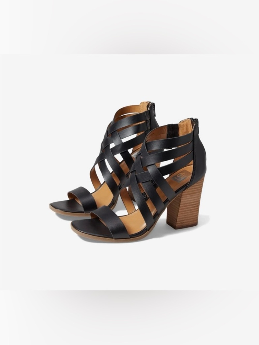 Dolce Vita Cluster Black Gladiator Strappy Block Heel Sandal Sz 9.5 BNWB - Picture 3 of 9